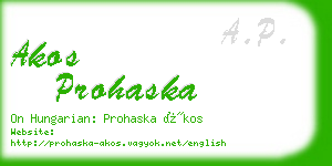 akos prohaska business card